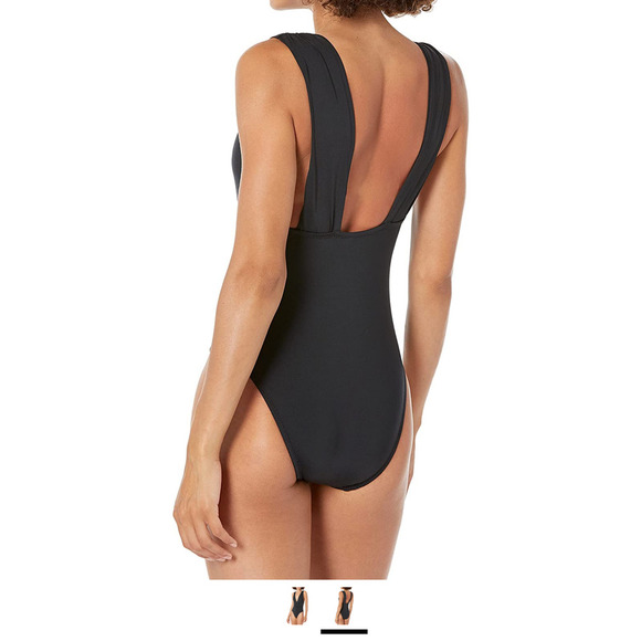 NWT Trina Turk Women's Plunge Wrap Front One Piece Swimsuit - Black Size 6 - Picture 8 of 8